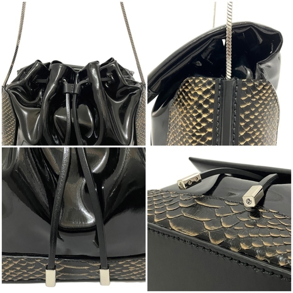 Phillip Lim Python Leather Shoulder Bag Black - image 7